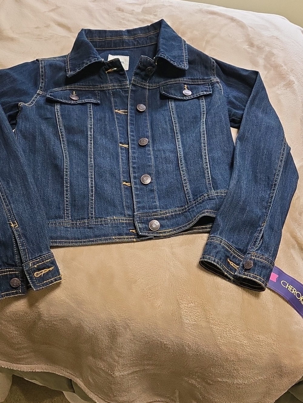 Cherokee Dark Blue Denim Jean Jacket for Kids
